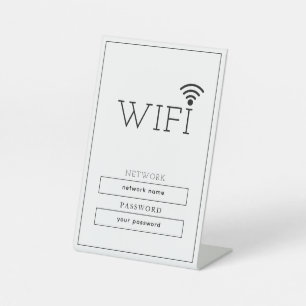Signe De Table Mot de passe et réseau Wifi pour entreprise simple