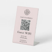 Signe De Table Mot de passe et réseau Wifi simple | Code QR d'ent (Recto)