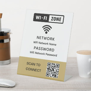 Signe De Table Mot de passe réseau Wi-Fi simple et élégant