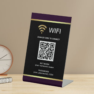 Signe De Table Mot de passe réseau Wifi de code QR personnalisé m