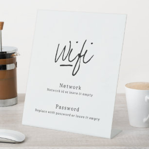 Signe De Table Mot de passe réseau Wifi minimaliste moderne
