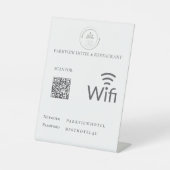 Signe De Table Mot de passe réseau Wifi simple Code QR Logo Blanc (Recto)