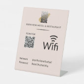 Signe De Table Mot de passe réseau Wifi simple Code QR Logo Blush (Recto)