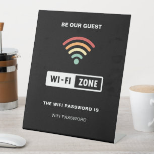 Signe De Table Mot De Passe Simple Wifi Minimaliste Noir