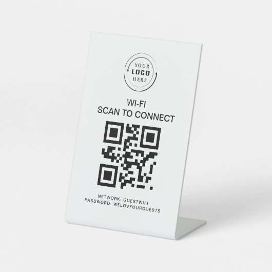 Signe De Table Mot de passe Wifi | Analyse du code QR pour se con (Recto)