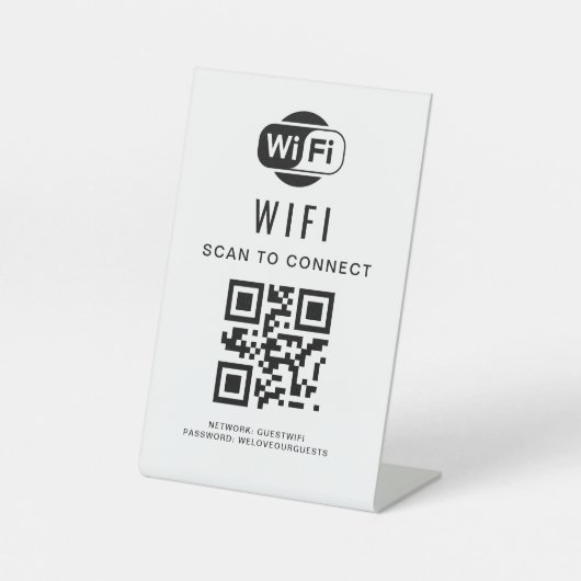 Signe De Table Mot de passe Wifi | Analyse du code QR pour se con (Recto)