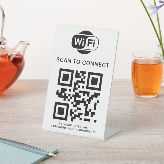 Signe De Table Mot de passe Wifi | Analyse du code QR pour se con (In SItu)
