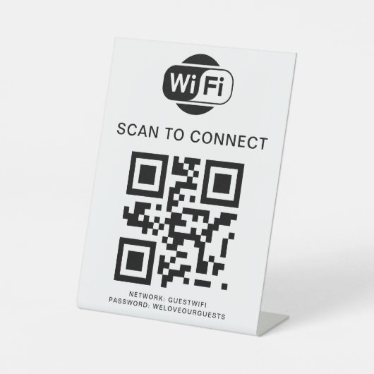 Signe De Table Mot de passe Wifi | Analyse du code QR pour se con (Recto)
