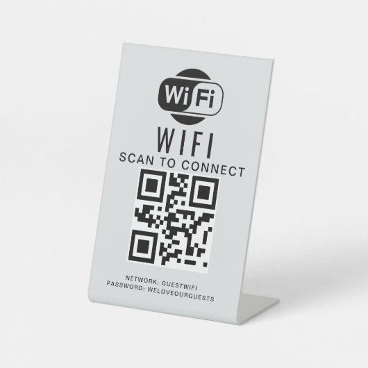 Signe De Table Mot de passe Wifi | Analyse du code QR pour se con (Recto)