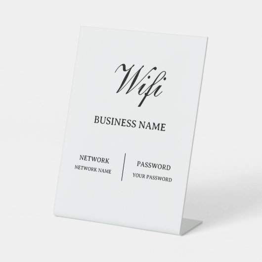 Signe De Table Mot de passe Wifi du Café Simple (Recto)