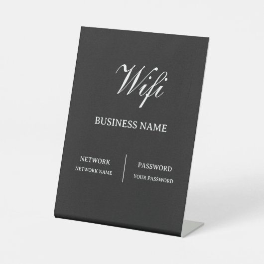 Signe De Table Mot de passe Wifi du Café Simple (Recto)
