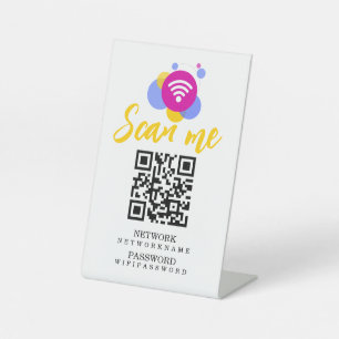 Signe De Table Mot de passe Wifi et code QR réseau personnalisé