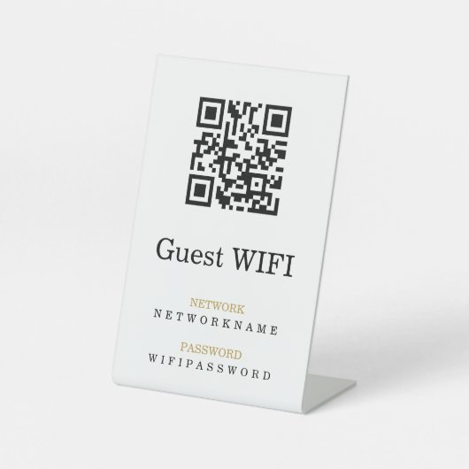 Signe De Table Mot de passe Wifi et code QR réseau personnalisé (Recto)
