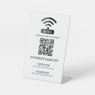 Signe De Table Mot de passe Wifi et code QR réseau personnalisé