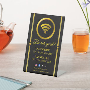 Signe De Table Mot de passe Wifi et réseau personnalisés