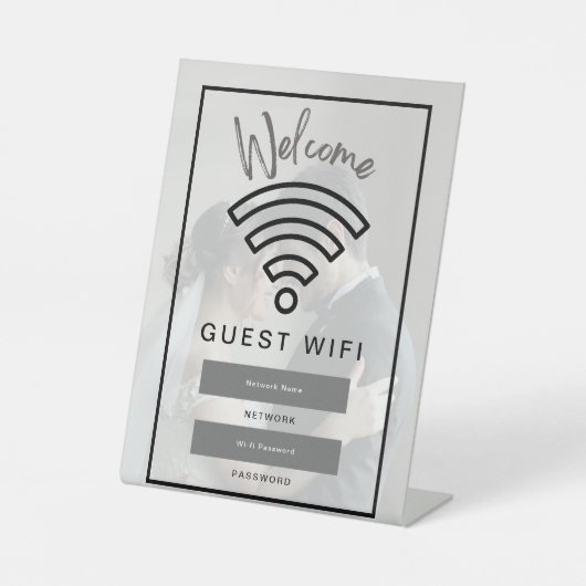 Signe De Table Mot De Passe Wifi Invité Photo Welcome (Recto)