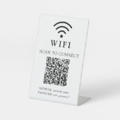 Signe De Table Mot de passe Wifi & Logo et code QR de l'entrepris (Recto)