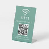 Signe De Table Mot de passe Wifi & Logo et code QR de l'entrepris (Recto)
