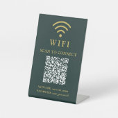 Signe De Table Mot de passe Wifi & Logo et code QR de l'entrepris (Recto)
