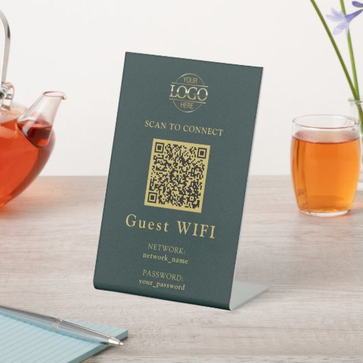 Signe De Table Mot de passe Wifi moderne & Réseau | Code QR Entre (In SItu)