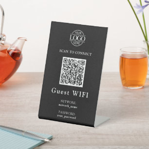 Signe De Table Mot de passe Wifi moderne & Réseau Code QR Entre