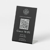 Signe De Table Mot de passe Wifi moderne & Réseau | Code QR Entre (Recto)