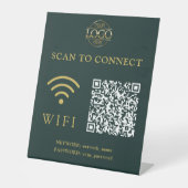 Signe De Table Mot de passe Wifi moderne & Réseau | Code QR Logo (Recto)