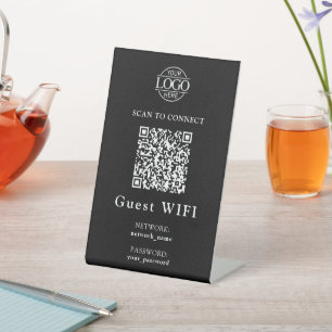 Signe De Table Mot de passe Wifi simple & Réseau Code QR Entrep