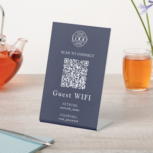Signe De Table Mot de passe Wifi simple & Réseau | Code QR Entrep (In SItu)