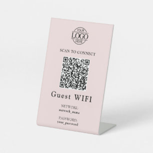 Signe De Table Mot de passe Wifi simple & Réseau Code QR Entrep