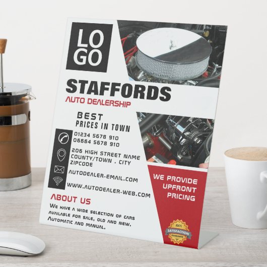 Signe De Table Moteur automobile, concessionnaire automobile Publ (In SItu)