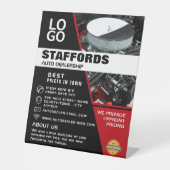 Signe De Table Moteur automobile, concessionnaire automobile Publ (Recto)