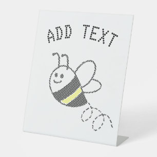 Signe De Table Motif croisé Imprimer Baby shower d'abeille mignon