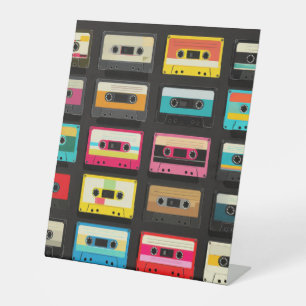 Signe De Table Motif de cassette audio rétro – Musique Vintage