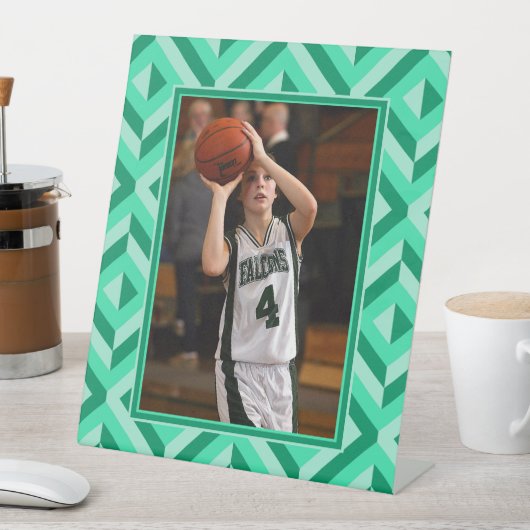 Signe De Table Motif diamant à trois tons vert photo (In SItu)