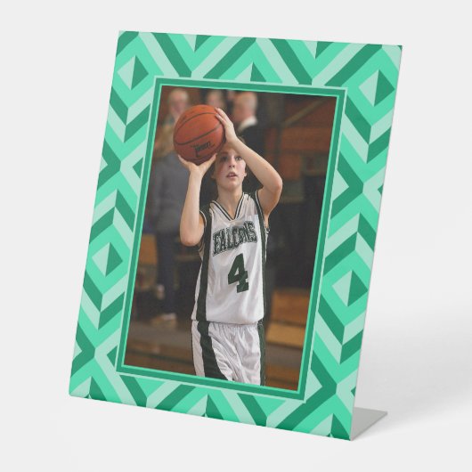 Signe De Table Motif diamant à trois tons vert photo (Recto)