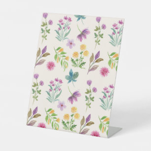 Signe De Table Motif floral botanique victorien sombre et maussad