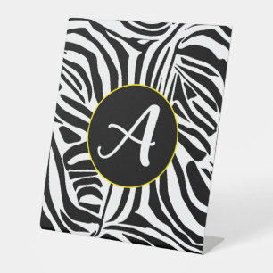 Signe De Table Motif Imprimé Zèbre Noir et Blanc Audacieux