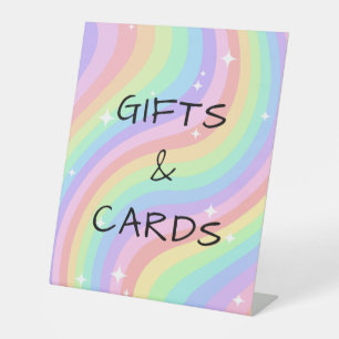 Signe De Table Motif ondulé arc-en-ciel pastel rétro Étoiles 6ème