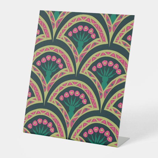 Signe De Table motif vert en forme de coquillage (Recto)