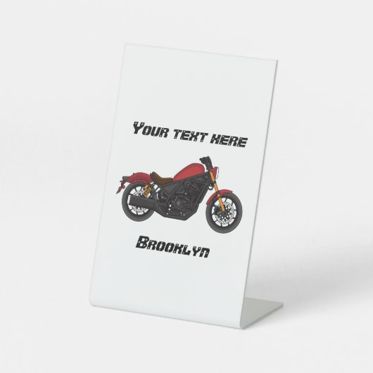 Signe De Table moto de style croiseur cool (Recto)