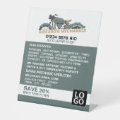 Signe De Table Motocyclette classique, mécanique automobile et ré (Recto)