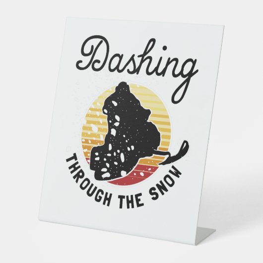 Signe De Table Motoneige - Dashing À Travers La Neige (Recto)