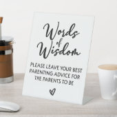 Signe De Table Mots de sagesse pour les parents Baby shower (In SItu)