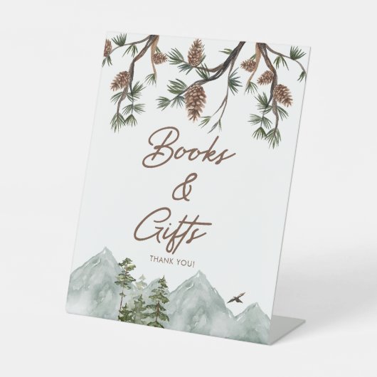 Signe De Table Mountain Rustic Baby showers Livres et cadeaux (Recto)