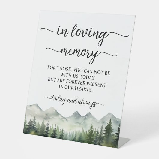 Signe De Table Mountains and Pines In Loving Memory (Recto)