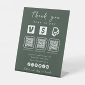 Signe De Table Multi QR Code Paypal Venmo Cash App Forest Green (Recto)