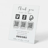 Signe De Table Multi QR Code Paypal Venmo Cash App Moderne Blanc (Recto)