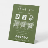 Signe De Table Multi QR Code Paypal Venmo Cash App Moss Green (Recto)