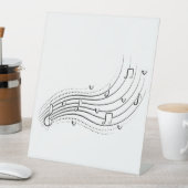 Signe De Table Musical note wave, black line clipart (In SItu)